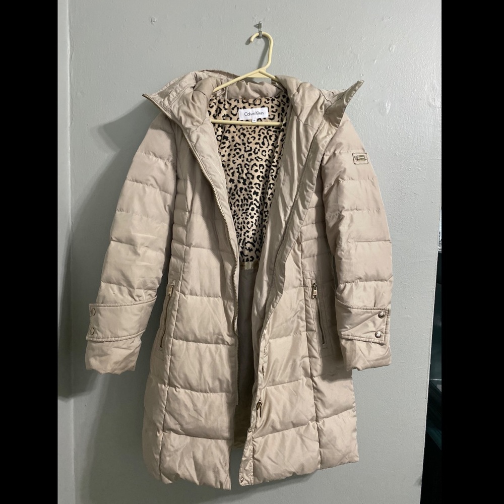 Calvin Klein hooded long jacket- Size XS